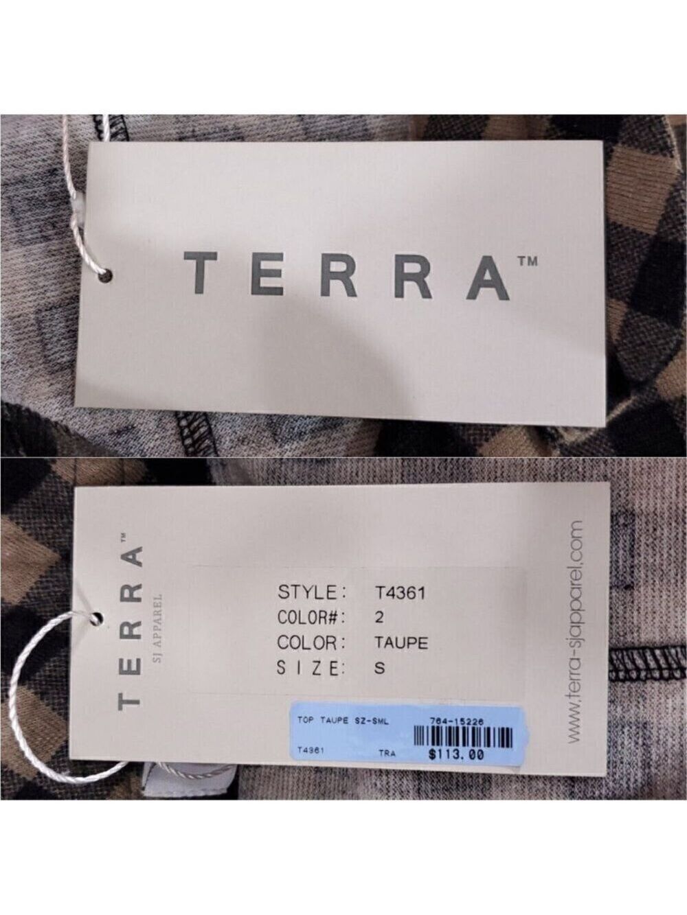 NWT Terra SJ Apparel Womens Size Small Taupe Button Front Shirt Tunic Top $113 - Picture 9 of 13